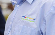All our car purchasers wear our branded uniform