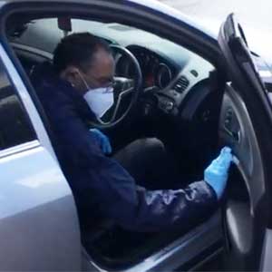 Vehicle Purchaser at appointment cleaning vehicle